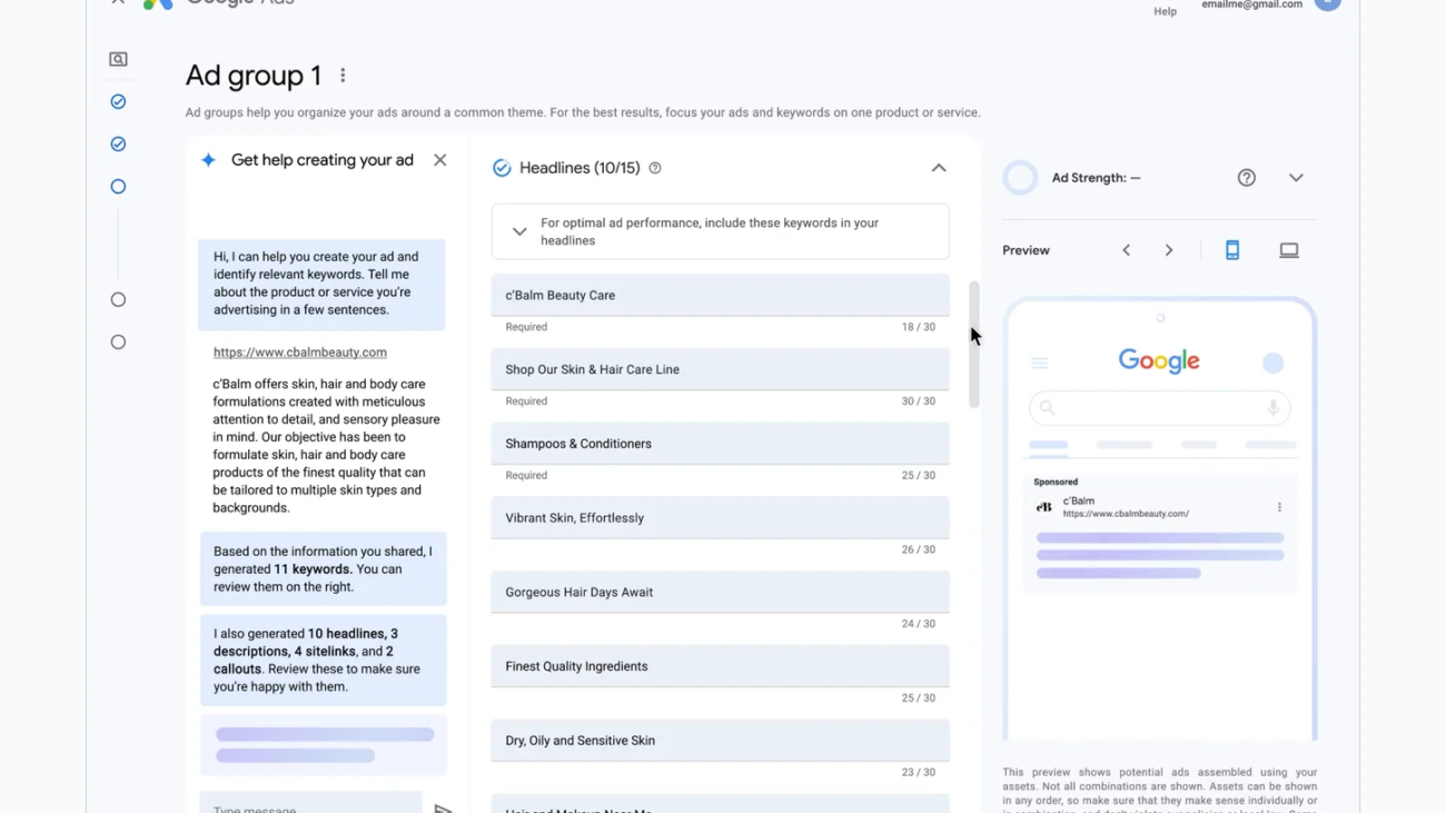 Google Ads Generative AI Experience - MVee Media - SEO and PPC London