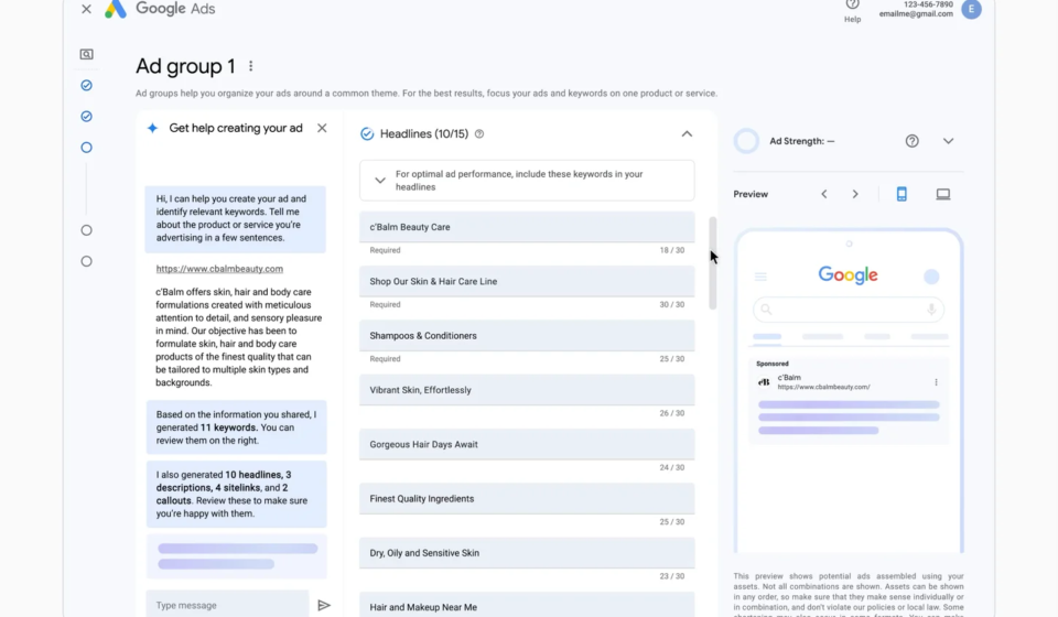 Google Ads Generative AI Experience - MVee Media - SEO and PPC London